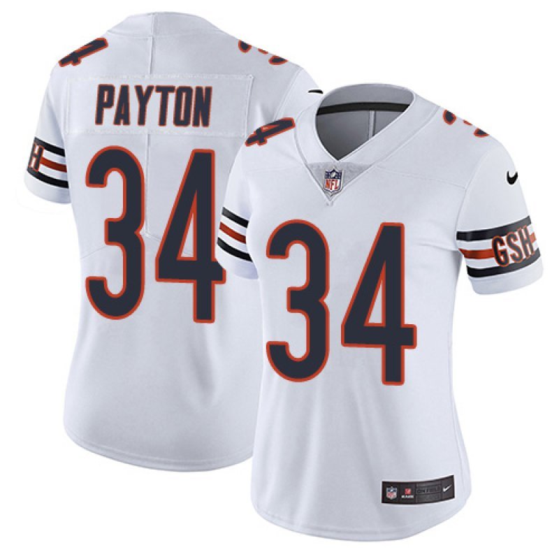 Women's #34 Walter Payton Chicago Bears Color Rush Limited White Jersey