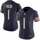 Women's #1 Justin Fields Chicago Bears Vapor Limited Navy Blue Jersey