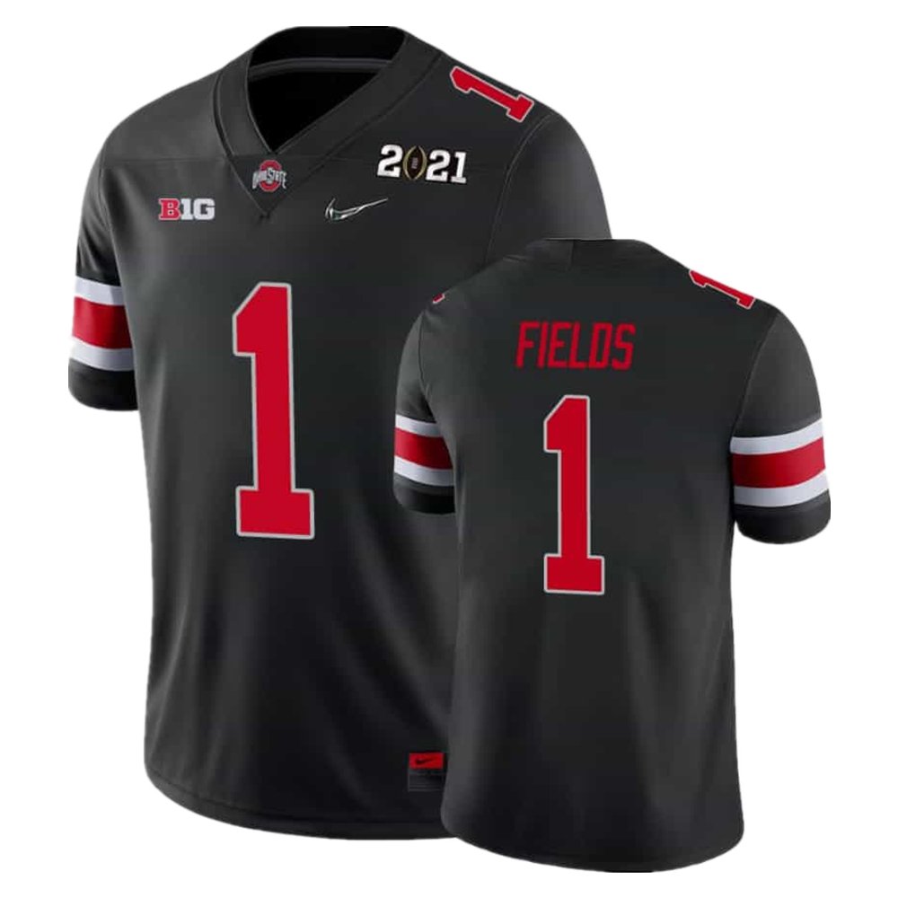 Men & Youth #1 Justin Fields Ohio State Buckeyes National Champion Black Jersey