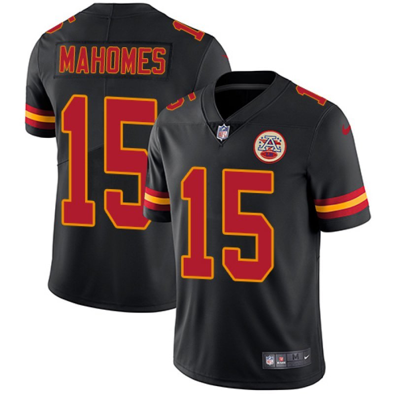 Men & Youth Kids #15 Patrick Mahomes Kansas City Chiefs Color Rush Limited Black Jersey