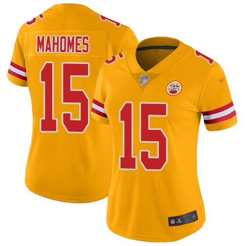 Women's #15 Patrick Mahomes Kansas City Chiefs Color Rush Limited Yellow Jersey