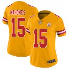 Women's #15 Patrick Mahomes Kansas City Chiefs Color Rush Limited Yellow Jersey