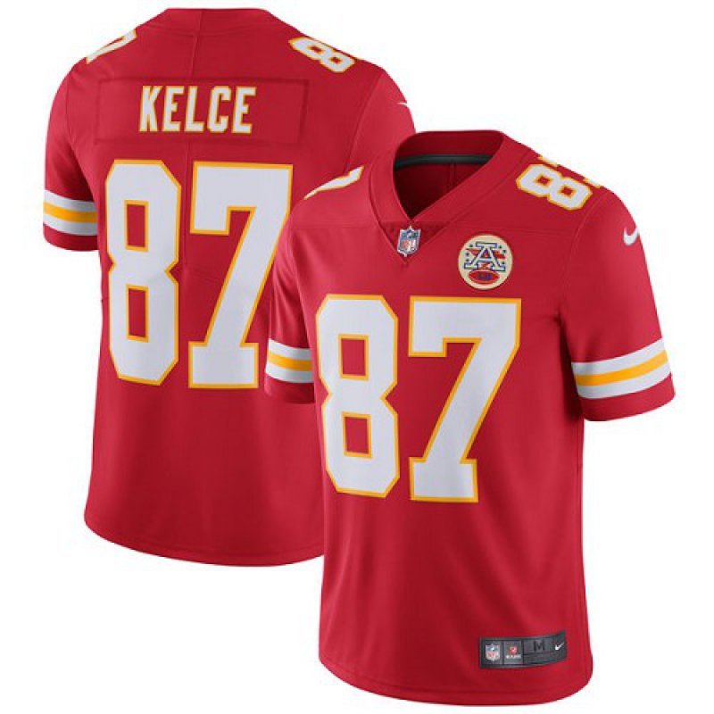 Men & Youth Kids #87 Travis Kelce Kansas City Chiefs Color Rush Limited Red Jersey