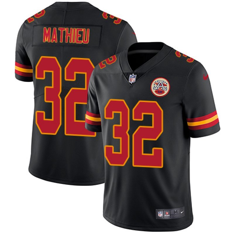 Men & Youth Kids #32 Tyrann Mathieu Kansas City Chiefs Color Rush Limited Black Jersey