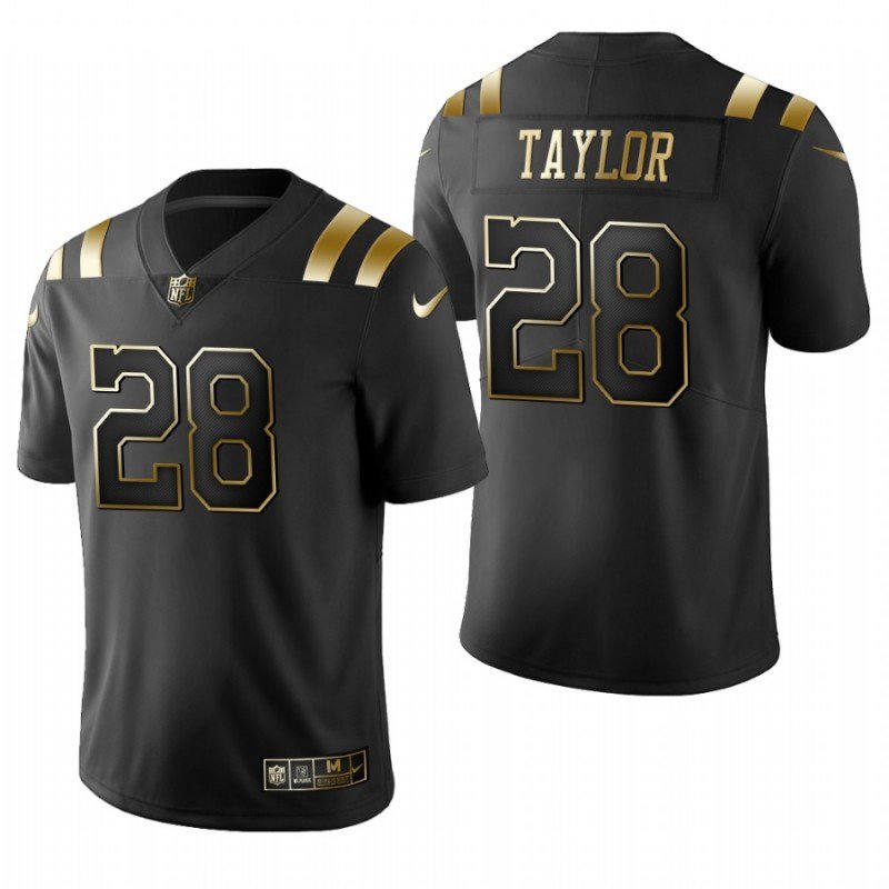 Men & Youth Kids #28 Jonathan Taylor Indianapolis Colts Black Golden Edition Jersey