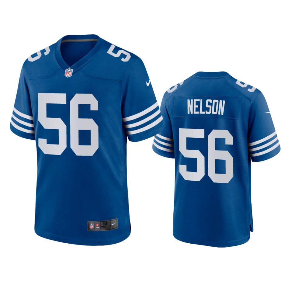Men & Youth Kids #56 Quenton Nelson Indianapolis Colts 2021 Blue Throwback Game Jersey