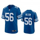 Men & Youth Kids #56 Quenton Nelson Indianapolis Colts 2021 Blue Throwback Game Jersey
