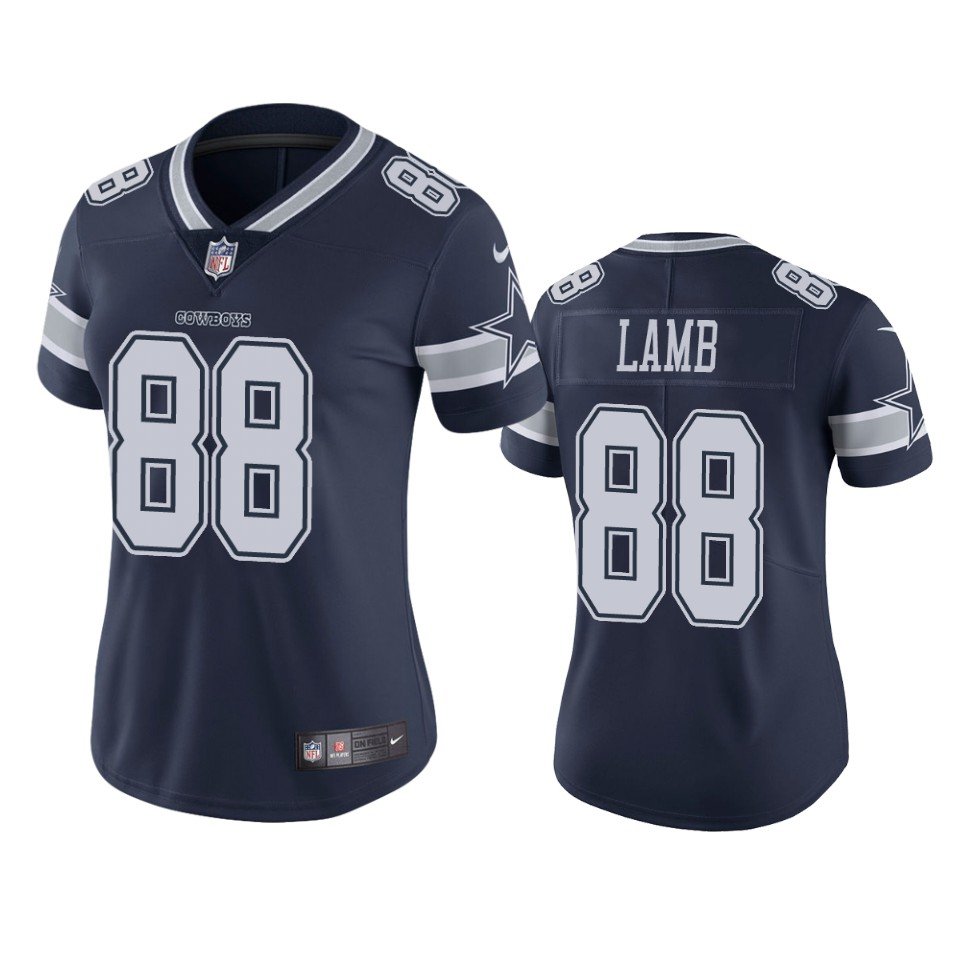 Women's #88 CeeDee Lamb Dallas Cowboys Color Rush Limited Navy Blue Jersey