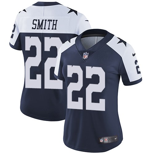 Women's #22 Emmitt Smith Dallas Cowboys Color Rush Limited Navy Blue Jersey