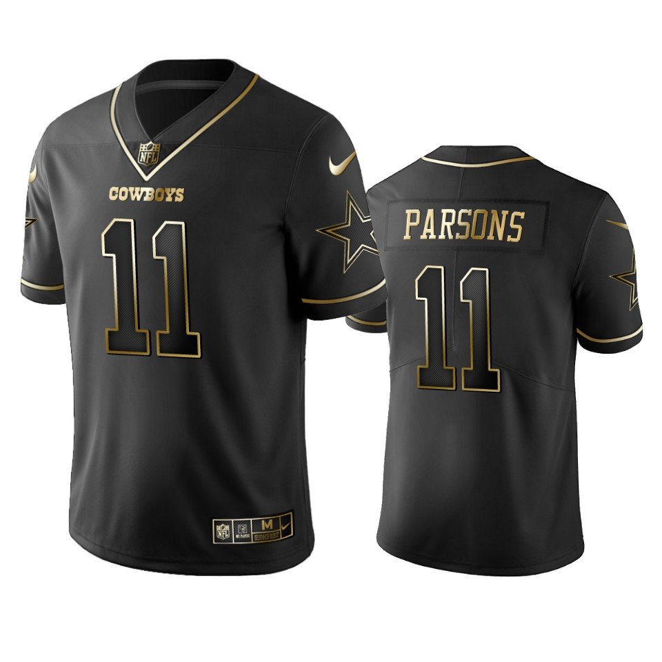 Men & Youth Kids #11 Micah Parsons Dallas Cowboys Black Golden Edition Jersey