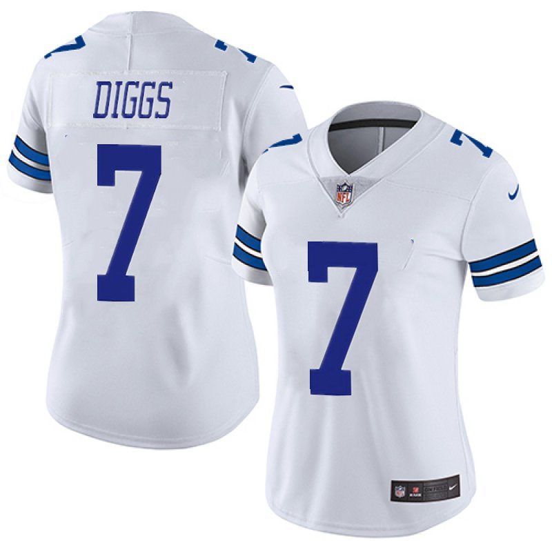 Women's #7 Trevon Diggs Dallas Cowboys Color Rush Vapor Limited White Jersey