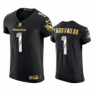 Men & Youth Kids #1 Tua Tagovailoa Miami Dolphins 2021 Black Golden Edition Elite Jersey