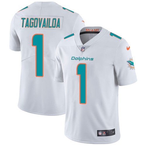 Men & Youth Kids #1 Tua Tagovailoa Miami Dolphins Color Rush Limited White Jersey