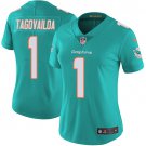 Women's #1 Tua Tagovailoa Miami Dolphins Color Rush Limited Teal Green Jersey