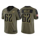 Men & Youth Kids #62 Jason Kelce Philadelphia Eagles 2021 Salute to Service Limited Olive Jersey