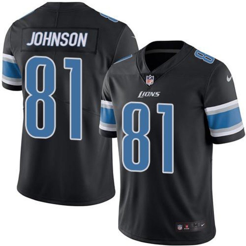 Men & Youth Kids #81 Calvin Johnson Detroit Lions Color Rush Limited Black Jersey
