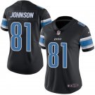 Women's #81 Calvin Johnson Detroit Lions Color Rush Limited Black Jersey