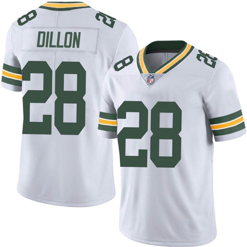 Men & Youth Kids #28 A.J. Dillon Green Bay Packers Color Rush Limited White Jersey