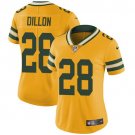 Women's #28 A.J. Dillon Green Bay Packers Color Rush Limited Yellow Jersey