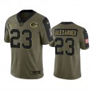 Men & Youth Kids #23 Jaire Alexander Green Bay Packers 2021 Salute To Service Limited Olive Jersey