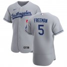 Men & Youth Kids #5 Freddie Freeman Los Angeles Dodgers Flex Base Gray Road Jersey