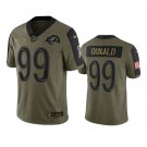 Men & Youth #99 Aaron Donald Los Angeles Rams 2021 Salute to Service Limited Olive Jersey
