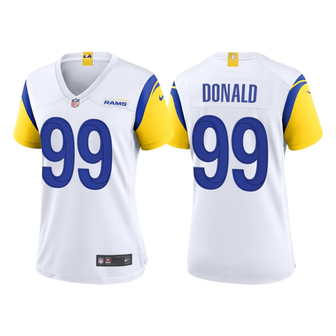 Women's #99 Aaron Donald Los Angeles Rams White Game Jersey