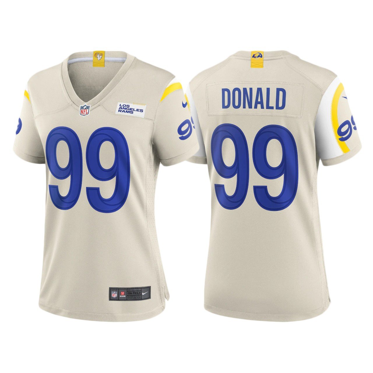Women's #99 Aaron Donald Los Angeles Rams Bone Game Jersey