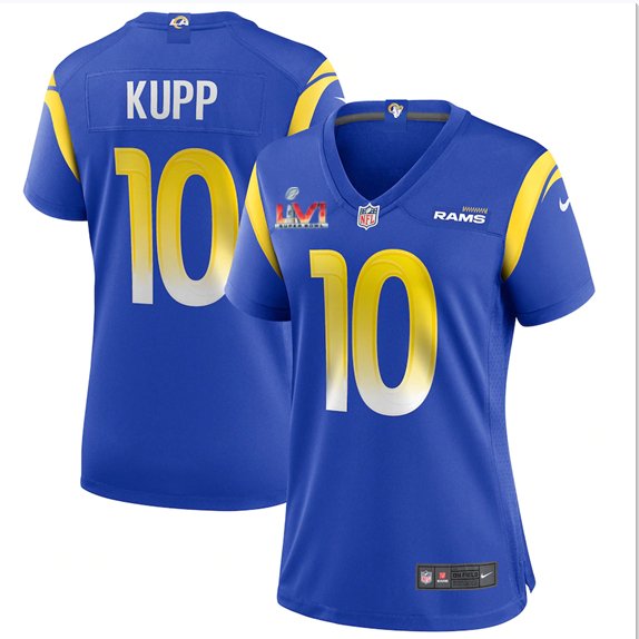 Women's #10 Cooper Kupp Los Angeles Rams Super Bowl LVI Limited Royal Blue Jersey