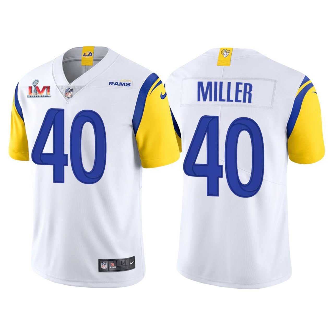 Men & Youth #40 Von Miller Los Angeles Rams Super Bowl LVI Limited White Jersey