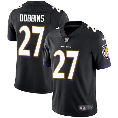 Men & Youth #27 J.K. Dobbins Baltimore Ravens Color Rush Limited Black Jersey