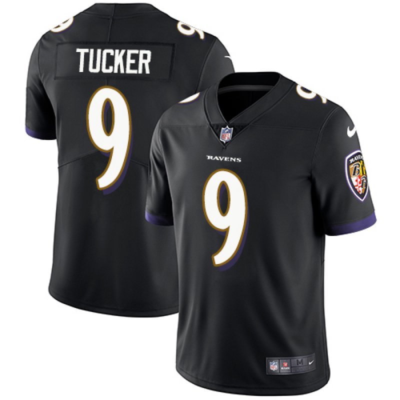 Men & Youth #9 Justin Tucker Baltimore Ravens Color Rush Limited Black Jersey