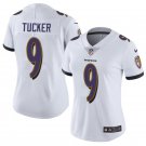 Women's #9 Justin Tucker Baltimore Ravens Color Rush Limited White Jersey