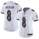 Women's #8 Lamar Jackson Baltimore Ravens Color Rush Limited White Jersey