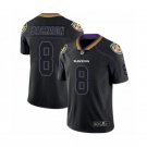 Men's #8 Lamar Jackson Baltimore Ravens Lights Out Edition Black Jersey