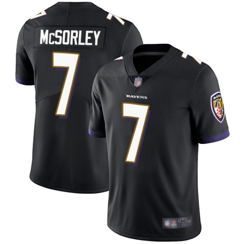 Men & Youth #7 Trace McSorley Baltimore Ravens Color Rush Limited Black Jersey