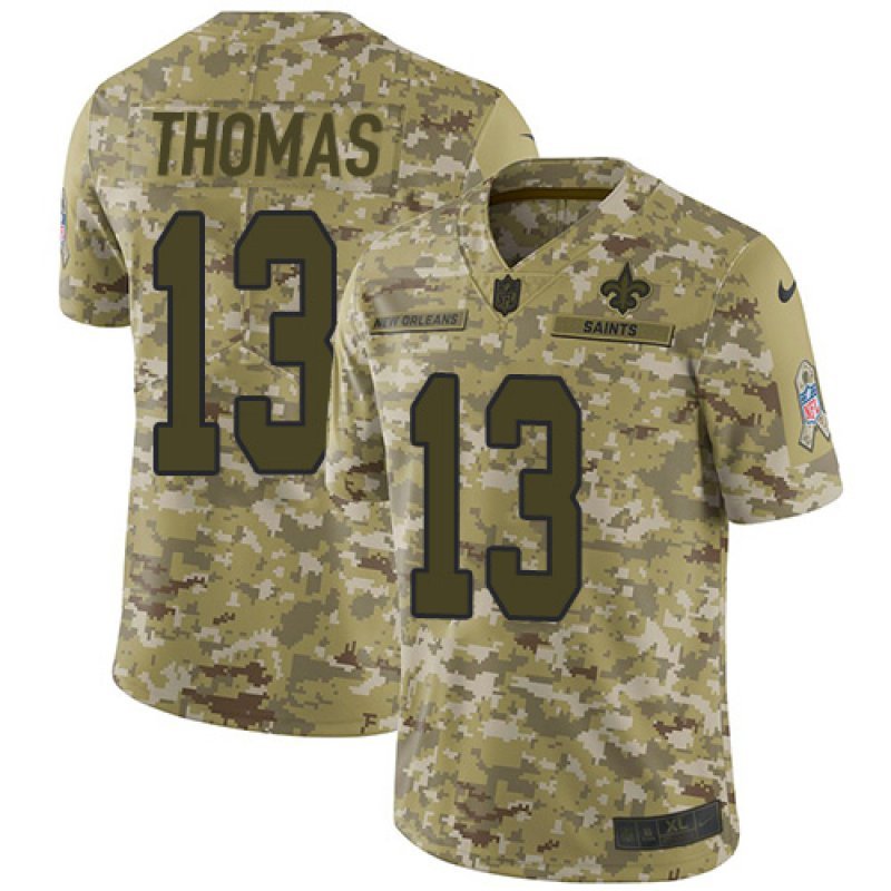 Men & Youth #13 Michael Thomas New Orleans Saints Salute to Service Limited Camo Jersey