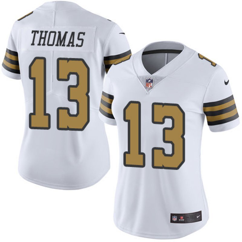 Women's #13 Michael Thomas New Orleans Saints Color Rush Limited White Jersey