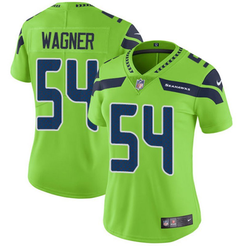 Women's #54 Bobby Wagner Seattle Seahawks Color Rush Limited Green Jersey