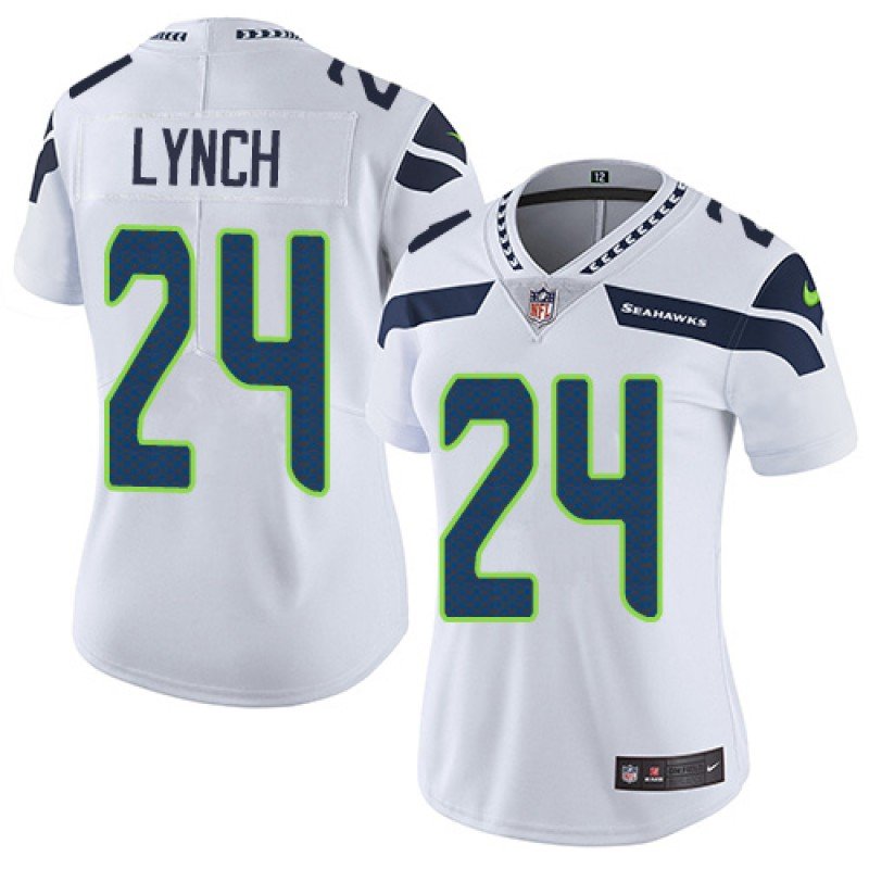 Women's #24 Marshawn Lynch Seattle Seahawks Color Rush Limited White Jersey