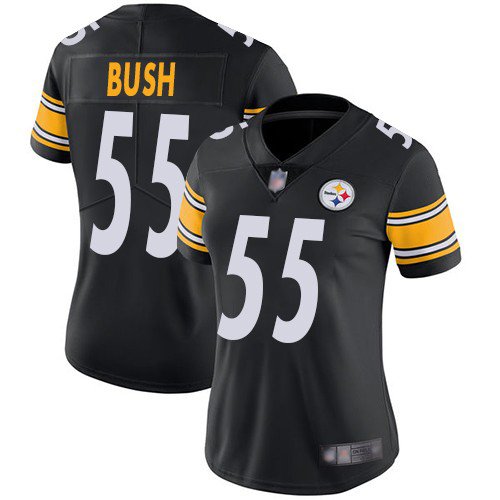 Women's #55 Devin Bush Pittsburgh Steelers Color Rush Limited Black Jersey