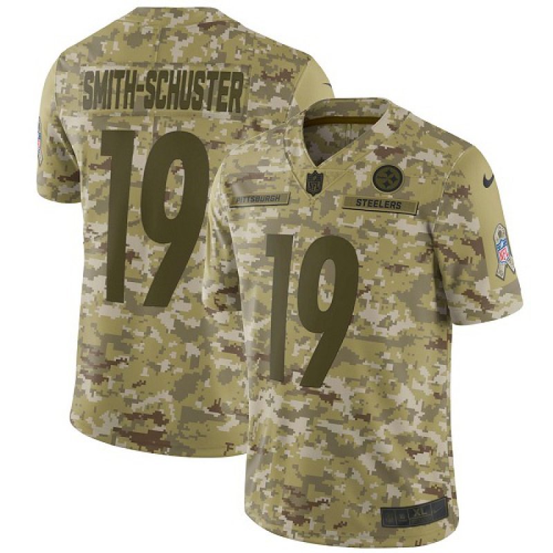 Men & Youth #19 JuJu Smith-Schuster Pittsburgh Steelers Salute to Service Limited Camo Jersey