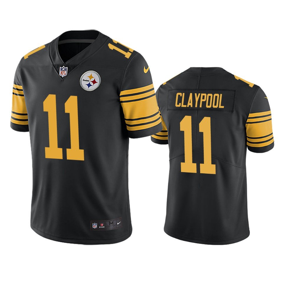 Men & Youth #11 Chase Claypool Pittsburgh Steelers Color Rush Limited Black Jersey