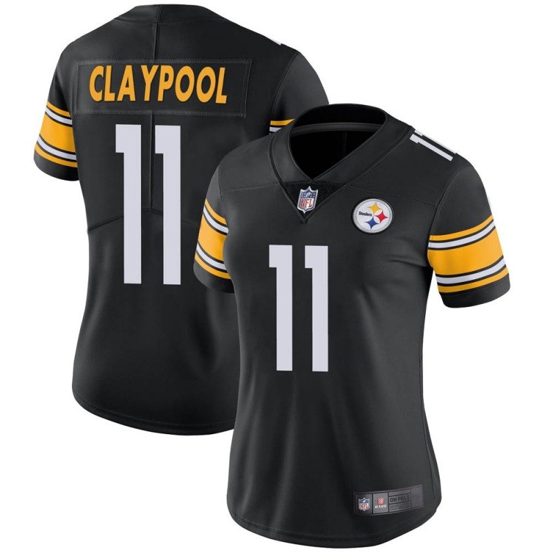 Women's #11 Chase Claypool Pittsburgh Steelers Color Rush Limited Black Jersey