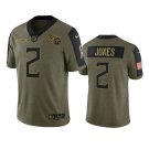 Men & Youth #2 Julio Jones Tennessee Titans 2021 Salute to Service Limited Olive Green Jersey