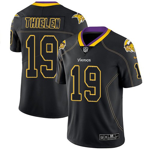 Men's #19 Adam Thielen Minnesota Vikings Lights Out Edition Black Jersey