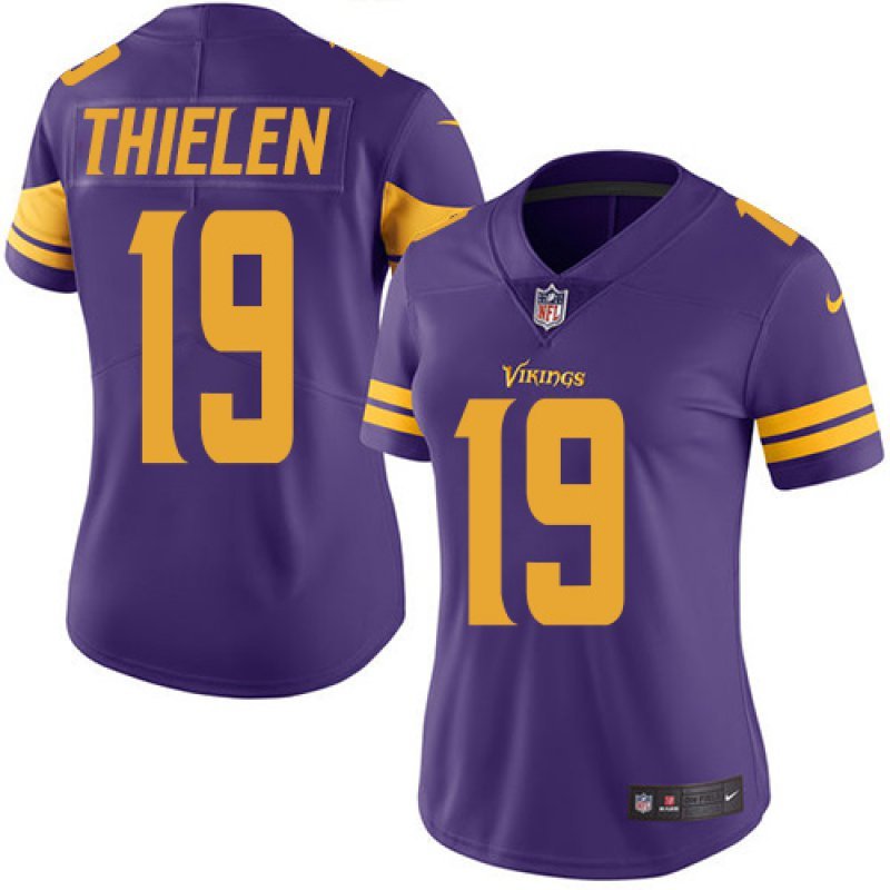 Women's #19 Adam Thielen Minnesota Vikings Color Rush Limited Purple Jersey