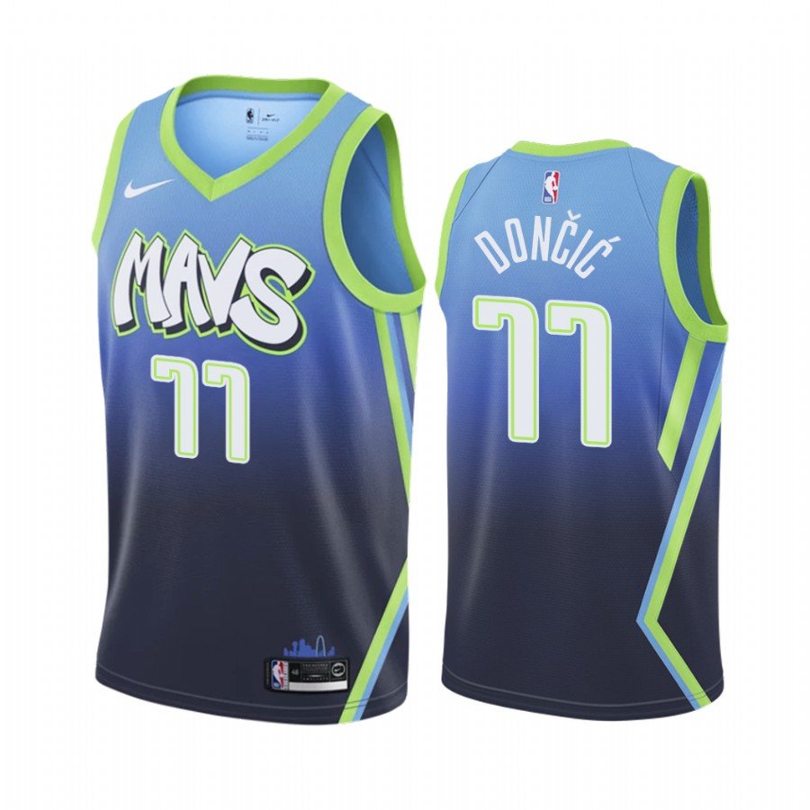 Men & Youth #77 Luka Doncic Dallas Mavericks City Edition Blue Jersey