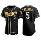 Men's #5 Freddie Freeman Altanta Braves Black Golden Edition Jersey