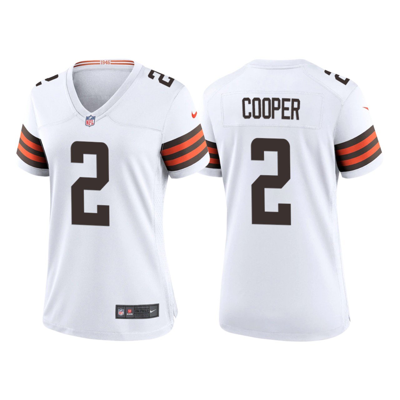 Women's #2 Amari Cooper Cleveland Browns White Game Jersey